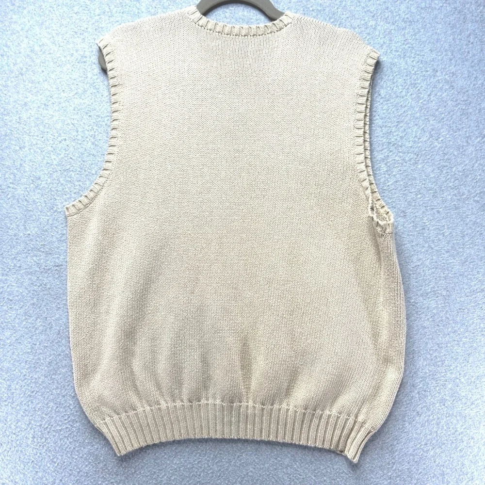 Polo Ralph Lauren Sweater Vest Mens L Tan Preppy‎ Old Money Minimalist